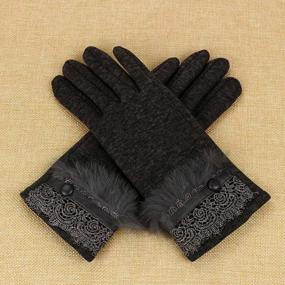 Женские зимние перчатки, полный палец, кашемир, теплые, для езды на велосипеде, для вождения, перчатки с сенсорным экраном, искусственный мех, перчатки guantes handschoenen, Новинка