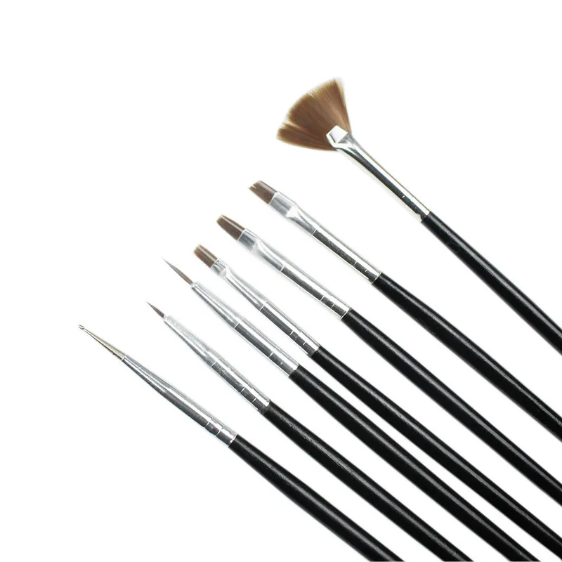 

Metal Pen Flat Broad Brush 10 Set Manicure Brush 7 Fluorescent Marker Set Comprising a Row of Penshaped Brushes Oblique