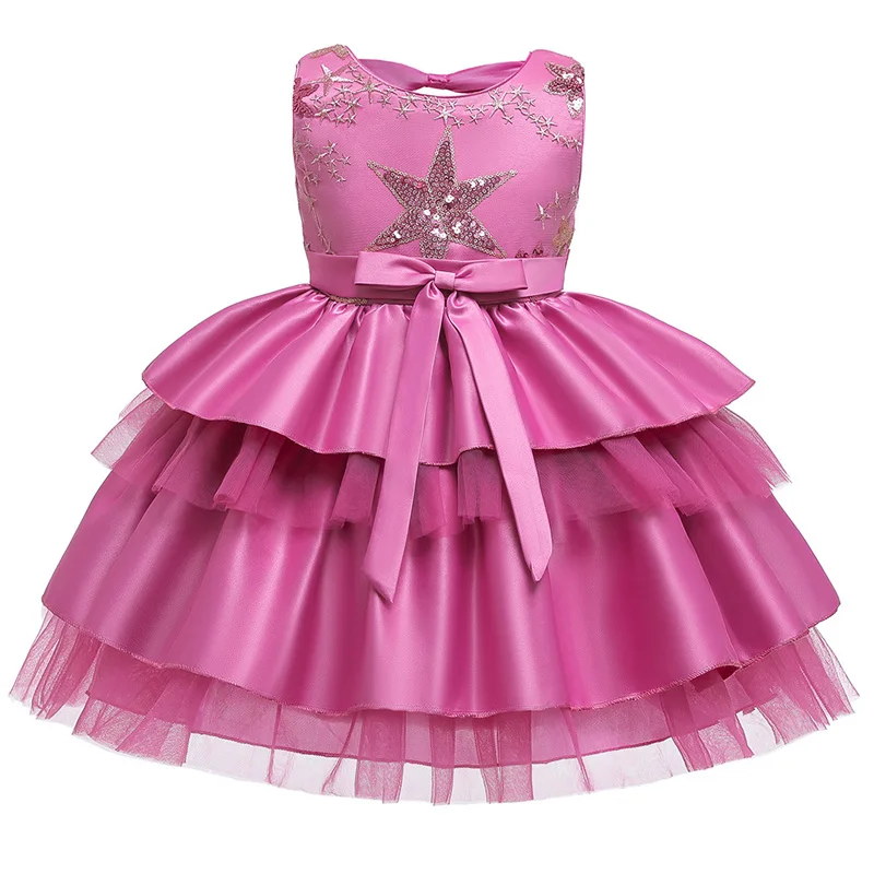 Свадебное платье с цветочным узором для девочек; платье-пачка принцессы с бантом; детские рождественские платья для детей; торжественное вечернее платье
