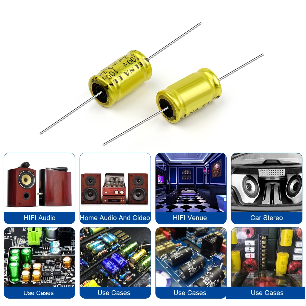 Audio Capacitor Non Polarity Frequency Divider Crossover Polypropylene 1UF 1.5UF 2.2UF 3.3UF 4.7UF 5.6UF 6.8UF 2Pcs audio capacitor polypropylene film capacitor
