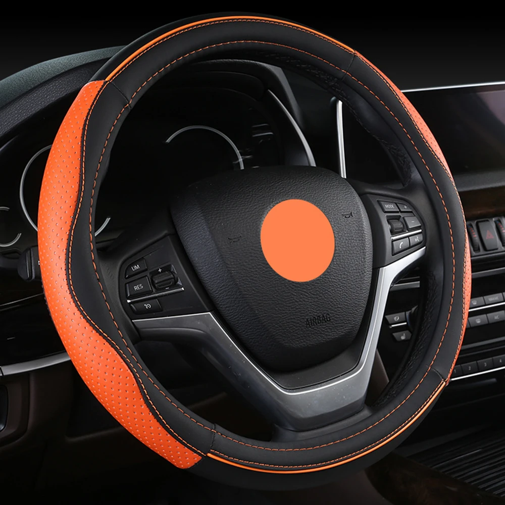 Универсальный чехол на руль подходит для Citroen C1 C3 C4 кактус C4 C3 Aircross C4 Пикассо Berlingo Jumpy Jumper Ibiza Leon Arona - Название цвета: Orange