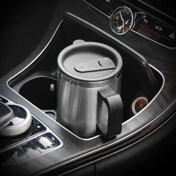 

500ML 12V Portable Cup Kettle Travel Coffee Mug Electric Stainless Steel Car Water Keep Warmer Kettle With Cigar Lighter Cable