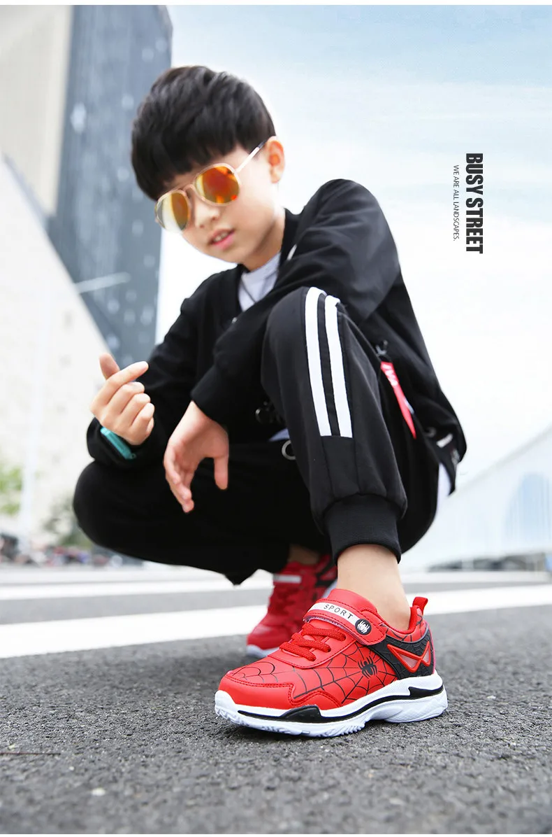 2019 Autumn Winter Spiderman Children Sneakers Boys Shoes Light Kids Shoes For Boy Casual Sport Running Leather Child Shoes (12)