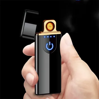 

Touch Induction Charging lighter Windproof Metal Rechargeable Lighter Creative Personality Men USB Electronic Cigarette Lighters