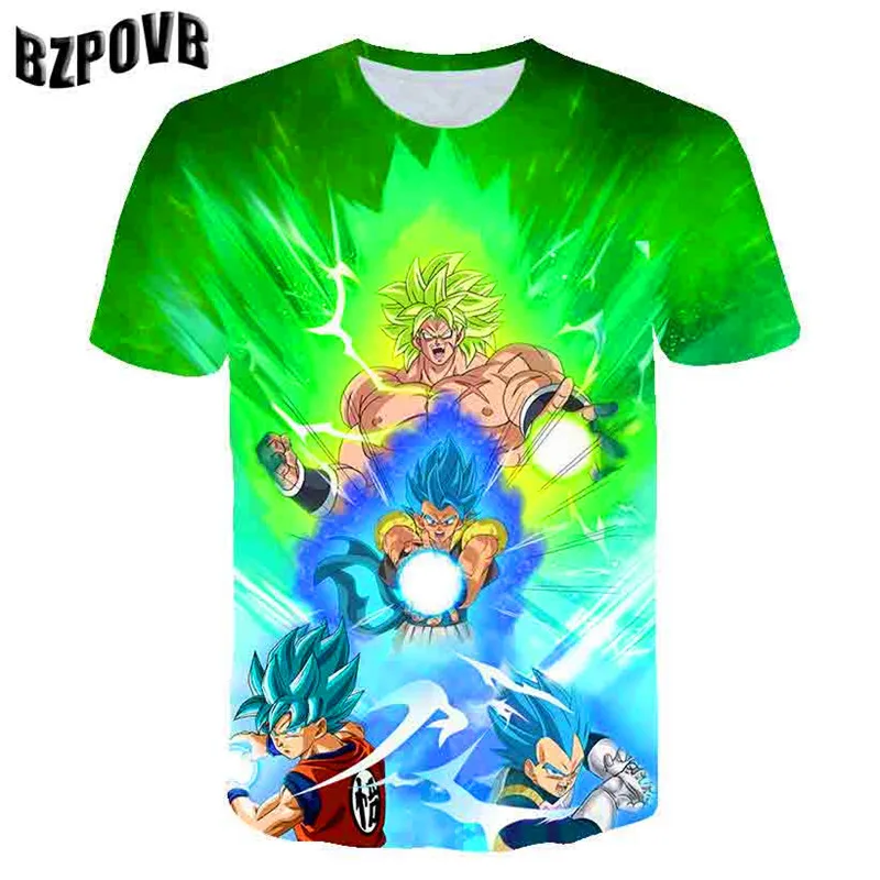 Футболка для взрослых Аниме Dragon Ball Super Saiyan, новинка, летняя Высококачественная Мужская Футболка реглан, повседневные футболки, S-6XL