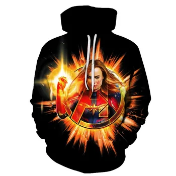 

Hot Slae Captain Marvel Printed Sweatshirt Hoodies Men Women Superhero Design Streetwear Male Spring Long Sleeve Jacket Homme