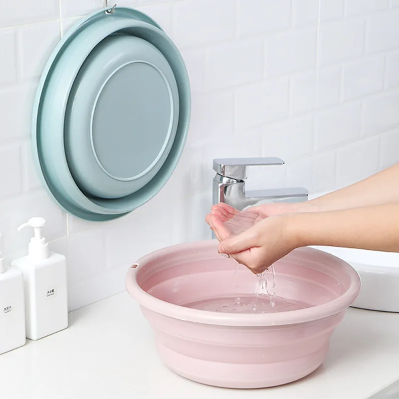 

Multi-functional Household Foldable Laundry Basin Portable Travel Wash Basin Sub-Plastic Students Dormitory Feet-washing Basin