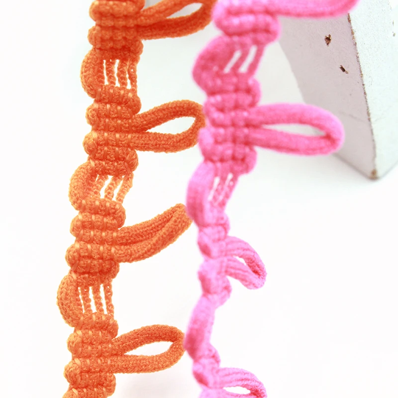 Lace Ribbon Lace Sewing Accessories Colorful Button Loops Elastic Lace Ribbon DIY Multicolor Handmade Lace Trimming For Clothes Sewing Crafts Accessorie