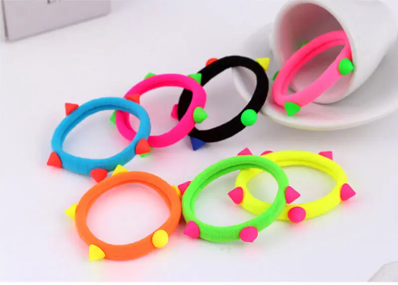 10Pcs/pack Fashion Women Girls Elastic Rope Ring Different Color Hairband Christmas Party Solid Ponytail Holder Hair Rope