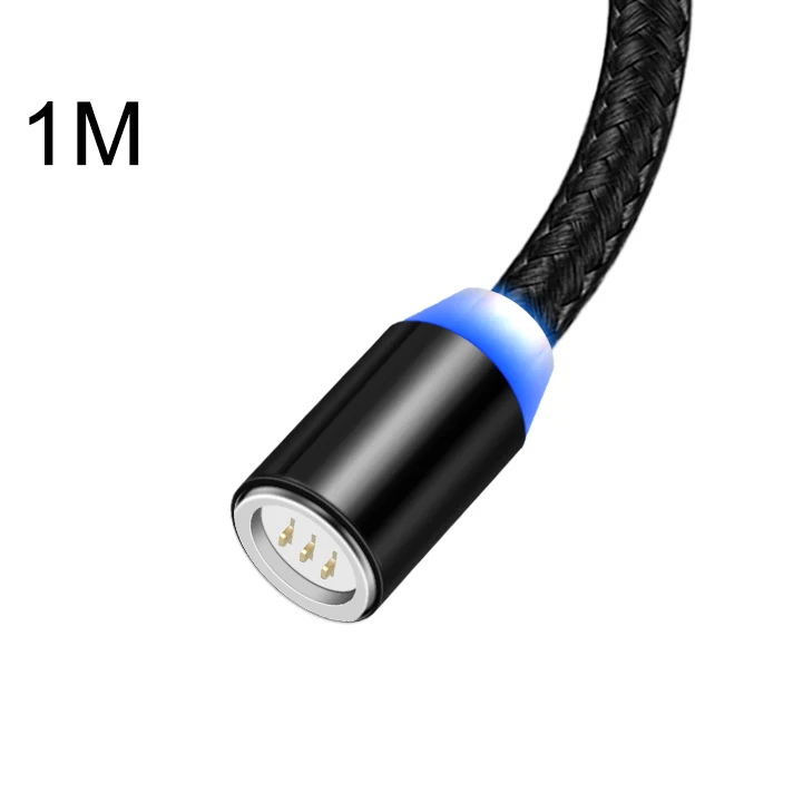 3а 1 м Магнитный USB кабель type C кабель передачи данных Быстрая зарядка линия универсальный кабель для передачи данных для Xiaomi huawei P20 P30 - Цвет: Black Line