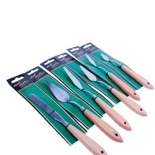 Набор из 7 Нержавеющая сталь нож для рисования набор лопатка художника поставки 7 разной формы Бук деревянная ручка