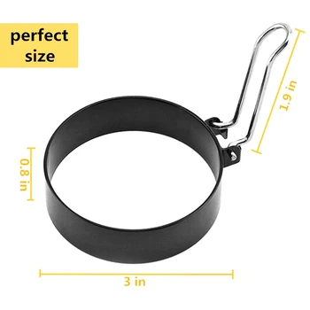 

4 Pack Egg Ring,Spray Is Not Sticky Omelet Mold,Non Stick Egg Ring Mold,Cooking Tool for Fried Egg
