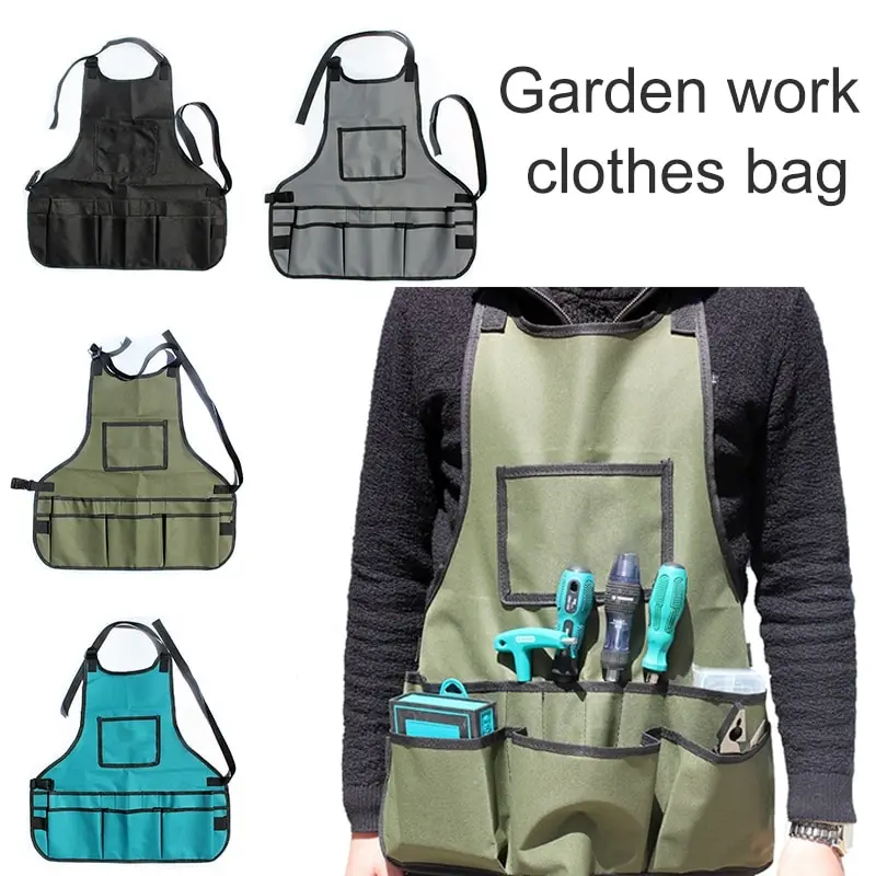 

Bib Apron 16 Multi-Pocket Garden Tool Bag Woodworking Gardening Craft Mechanic Oxford Cloth Storage Bag Organizer Tool Kit