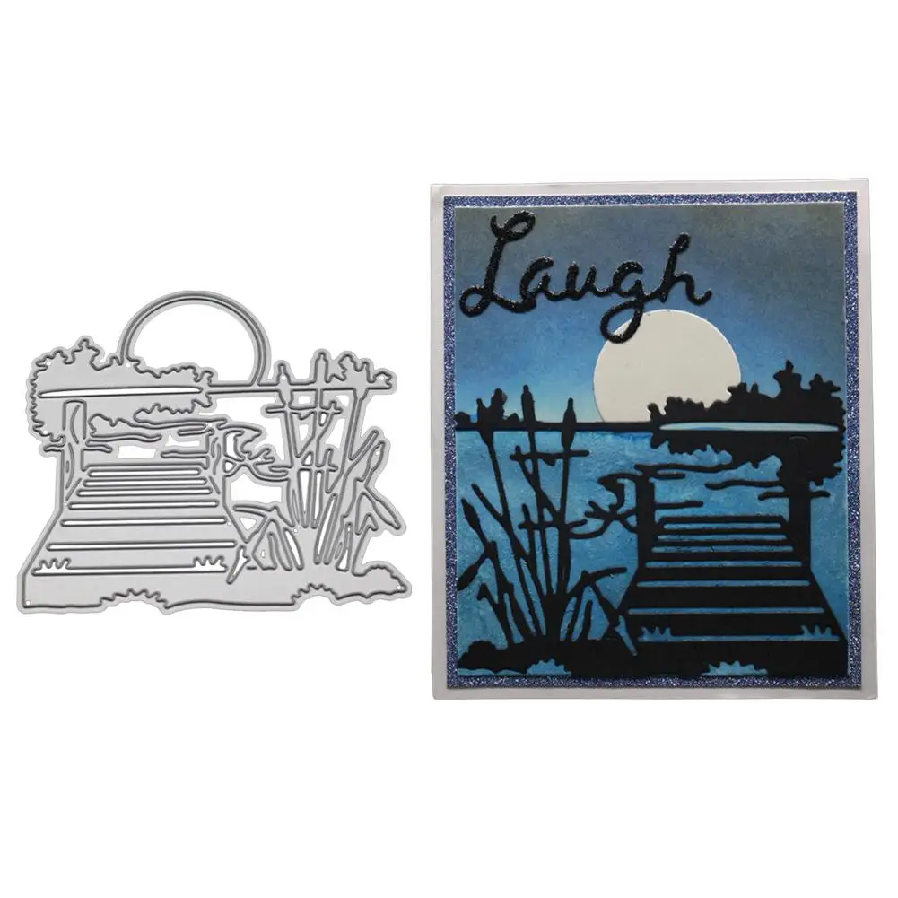 

Lakeside Scenery Pattern Carbon Steel Cutting Dies metal cutting dies stamp and die sets for card making crafts and scrapbooking