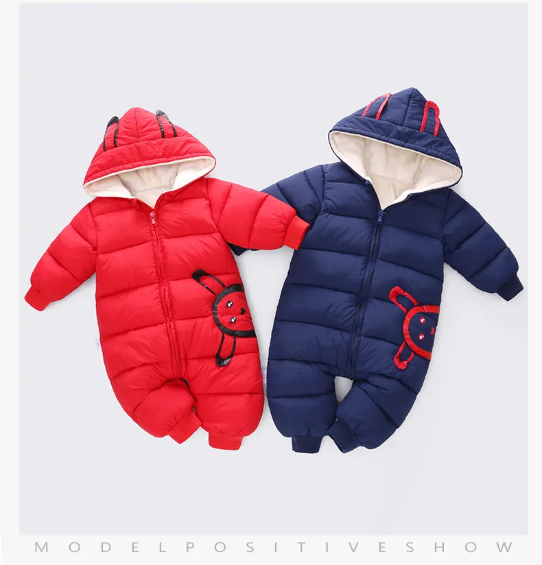 Комбинезон детский;маленьких девочек одежда; Зимний комбинезон для мальчиков, для малышей, с капюшоном, теплый комбинезон для Детское пальто одежда для малышей новорожденных Ползунки Одежда для новорожденных