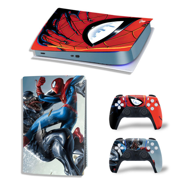 SpiderMan PS5 Digital Edition Skin Sticker Decal Cover for PlayStation 5 Console and 2 Controllers PS5 Skin Sticker Vinyl