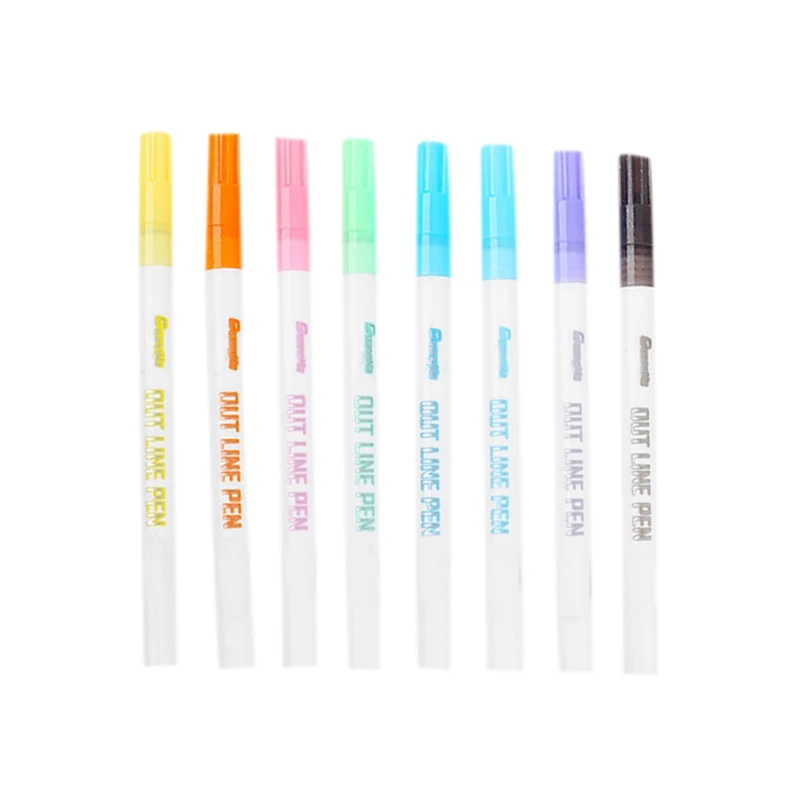

8 Color Gift Card Writing & Drawing Double Line Outline Pen Two-Line Color Pen