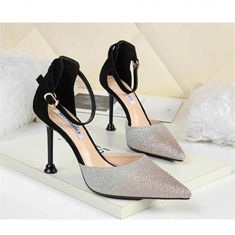 Women Sandals 2022 Summer Sexy High Heels Bling Korean Casual Elegant Shoes