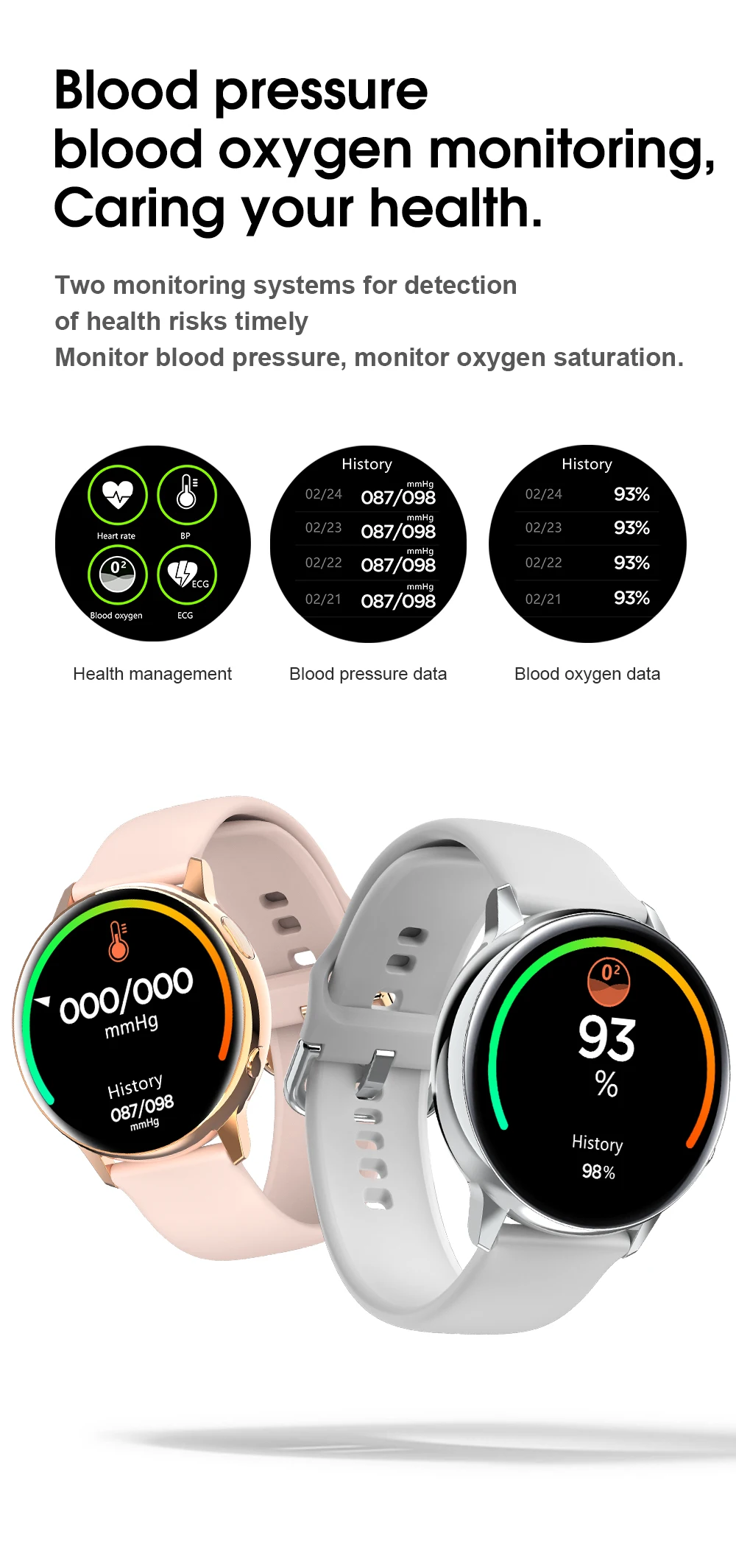 Inteligente para Mulheres dos Homens Ip68 à Prova Nordic Toque Completo Amoled 390*390 Tela hd Relógio Dip68 Água Freqüência Cardíaca Moda Smartver bt 5 Sg2 Nrf52840 13 Sg2 nordic nrf52840 toque completo amoled 390*390