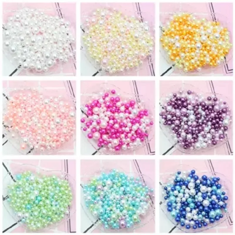 

Mix Size 2/ 3/4/5mm Beads Without Hole Colorful Pearls Round Acrylic Imitation Pearl Diy for Jewelry Making Nail Art 10g