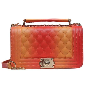 

Diamond Lattice Color Shading Design Female Flap Sling Bag Crossbody All Match Chain Fashion Shoulder Bags for Women 2020