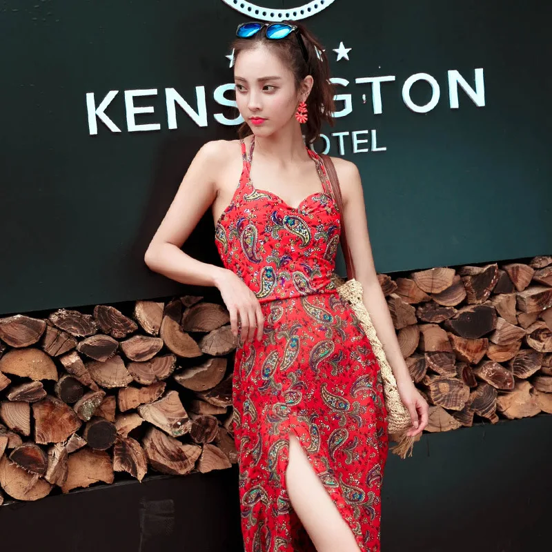 

Bikini Three-piece Set Underwire Small Bust Gathering Chiffon zhang qun shi Beauty Back Bandage Cloth Sexy Swimwear Women's