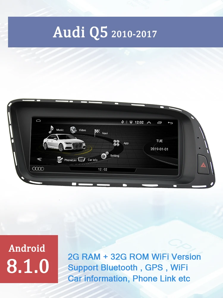 AUTOTOP 8," ips экран 2 din Android 8,1 Автомагнитола для Audi Q5 2010- gps навигация 4G WiFi Mirrorlink сплит-экран