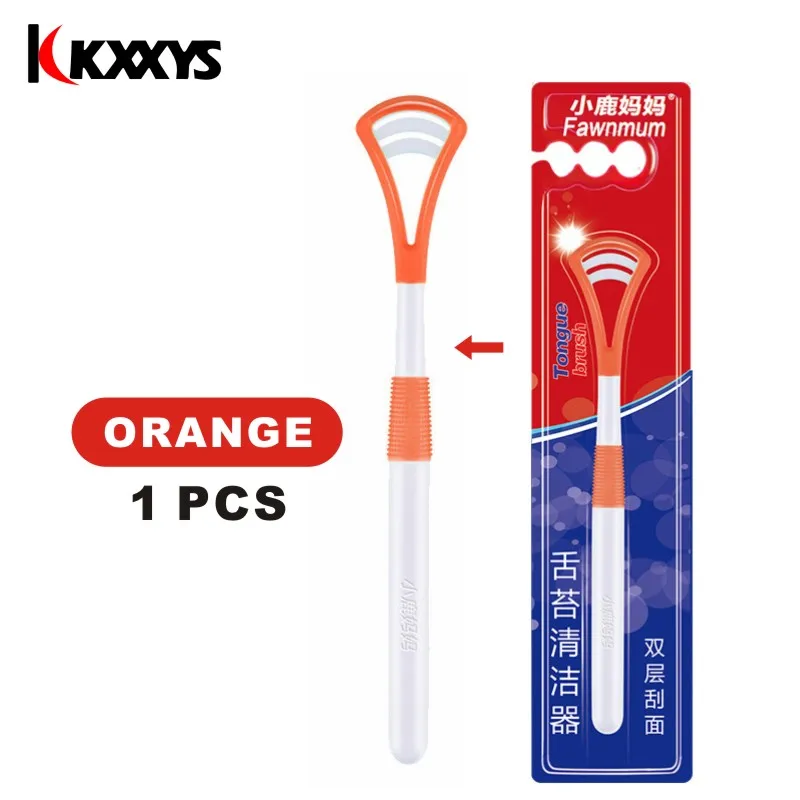 Orange 1pcs Tongue Scraper Brush Tongue Cleaner Cleaning Tongue Scraper For Oral Care Oral Hygiene Keep Fresh Breath Remove Coating - Цвет: Orange 1pcs