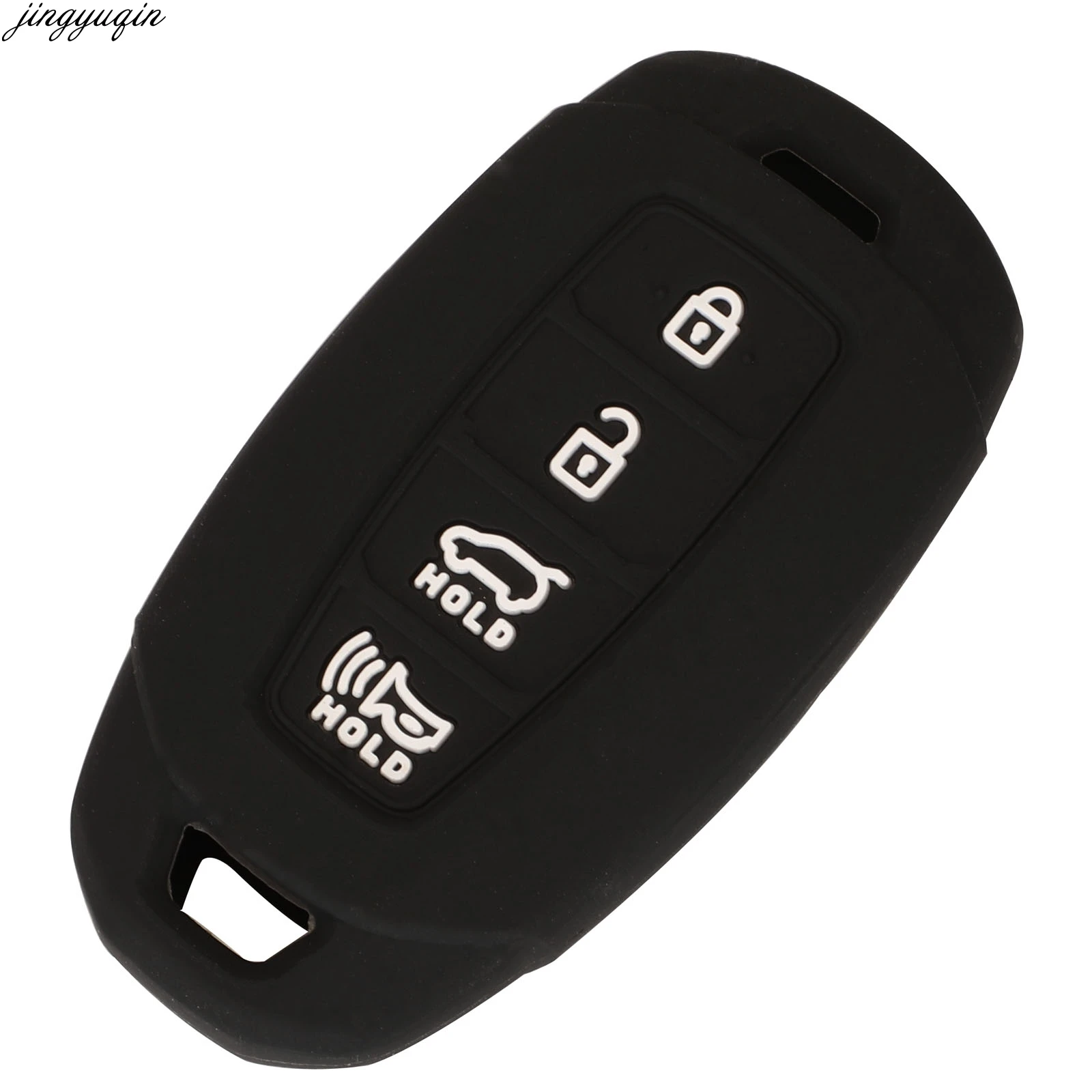 

Jingyuqin Remote Car Key Silicone Cover Case For Hyundai Elantra Fista Encino Mistra Tucson Verna Smart Fob IX35 2015-2019 4 BTN