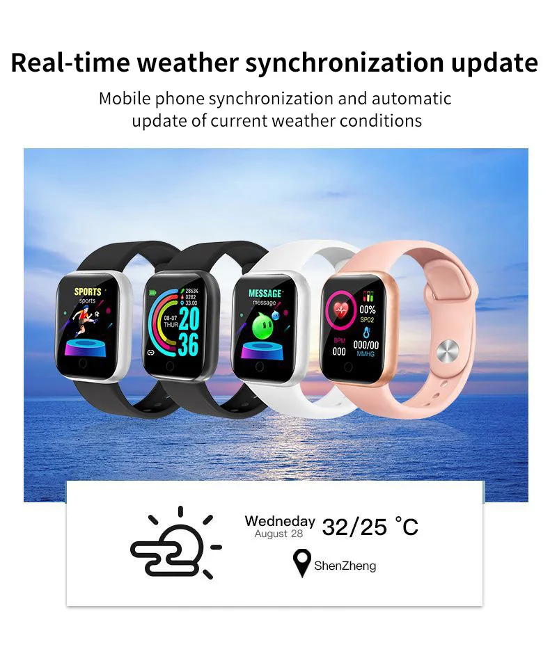 2021 New Smart Bracelet D20 Color Screen Waterproof Health Blood Pressure Heart Rate Sleep Monitoring Bluetooth Sports Bracelet