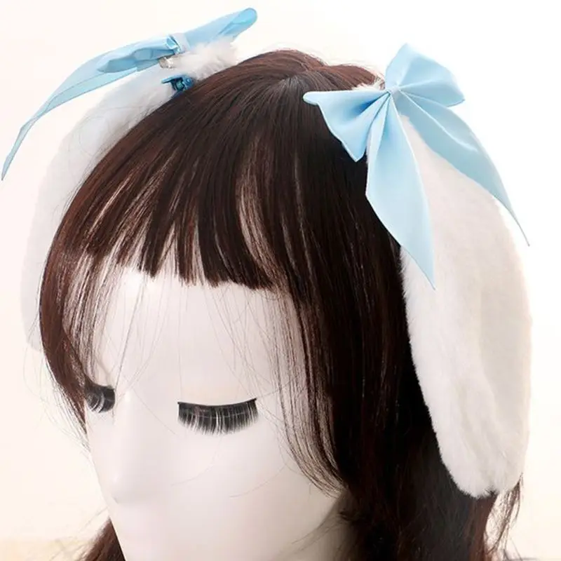 Заколка для волос Kawaii женщин и девушек милый кролик плюшевый витой цвет конфет