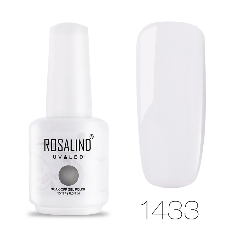 RH1433 Неоновый Гель-лак ROSALIND, 15 мл, гибридный лак для ногтей, блеск для маникюра, белый, Полупостоянный, УФ-светодиодный, для дизайна ногтей, базовое верхнее покрытие - Цвет: RH1433