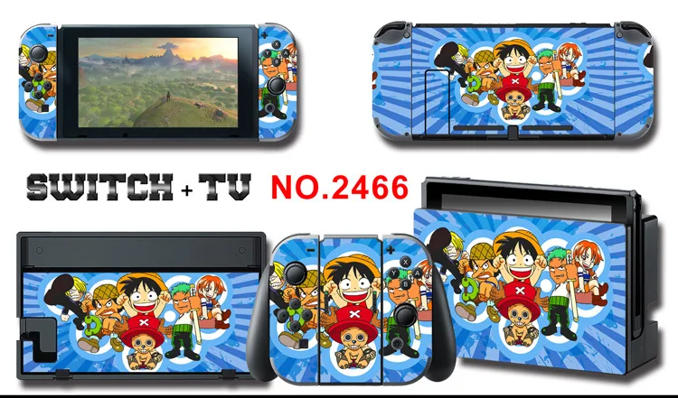 1set New Cute Anime Full Body Sticker for NS Switch Protective Cover Skin Colorful Art for Game Console Joy-Con Controller Decor