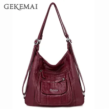 

Black Soft Leather Luxury Handbags Women Bags Designer Casual Crossbody Bags For Women 2020 New Shoulder Bag Travel Big Totes