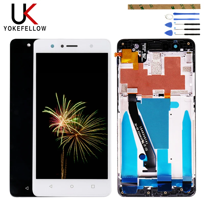 

Wei Black/White For Lenovo K8 Plus LCD Display Touch Screen Digitizer Sensor Glass Panel Assembly Frame Replacement parts