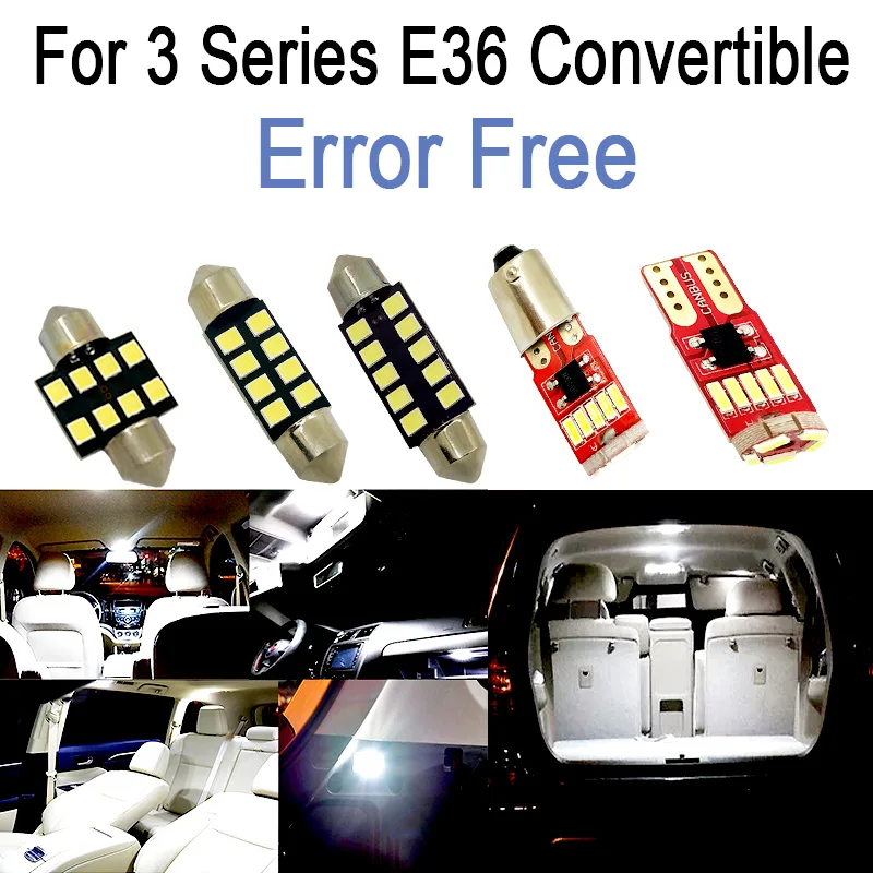 12x LED plate lamp + Interior dome Light glove box bulb for bmw 3 series E36 Convertible M3 318i 320i 325i 323i 328i (1993-1999)