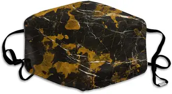 

Unisex Print Mouth Mask - Black Gold Mix Picture Polyester Anti-dust Mouth-Muffle - Fashion Washed Reusable Face Masks For