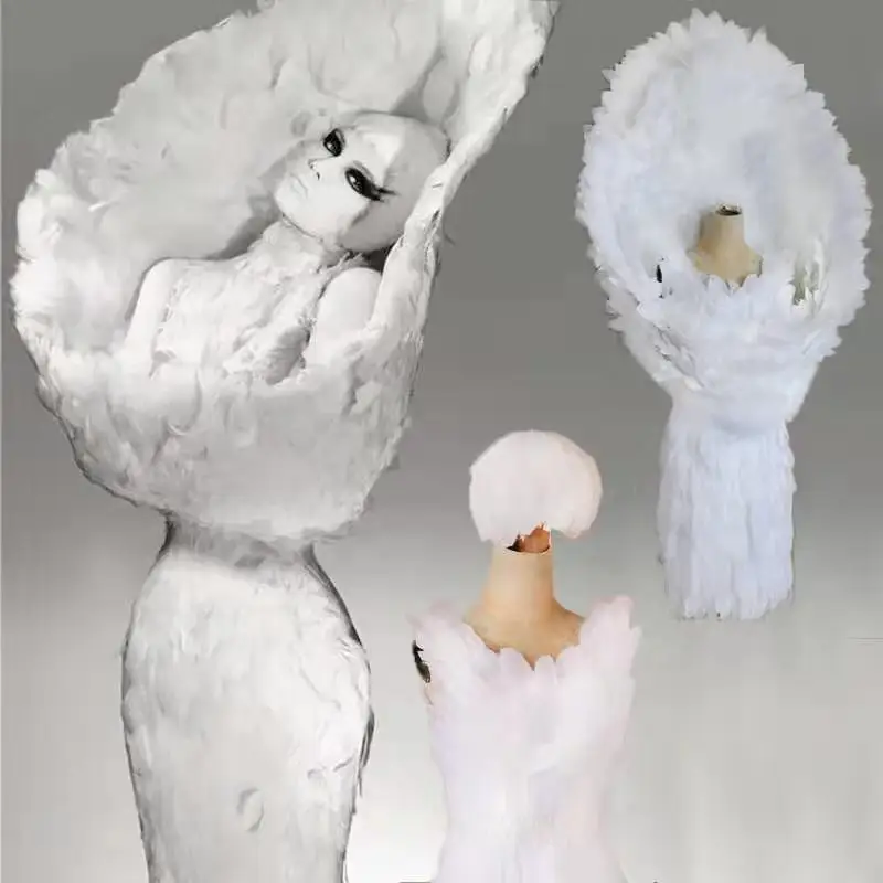 Крылья из перьев, костюм сжигающего человека, белый ангел, взрослые крылья, реквизит для свадебных фотографий, день рождения