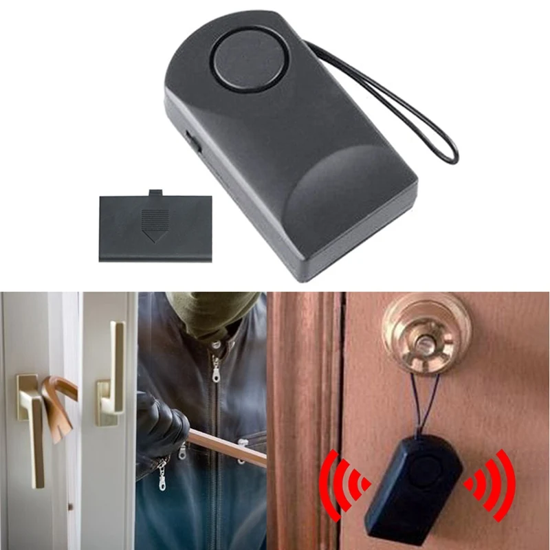 Sensor de puerta portátil, alarma de manija de puerta, alarma táctil de 120 DB, antirrobo, alarma de seguridad de puertas de Hotel