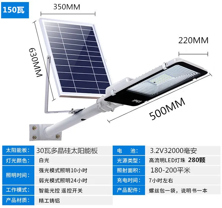 

LED Solar Street Lamp Outdoor Household Highlight Light Control Garden Lamp Smart Remote Control-Countryside Street Lamp Wall La