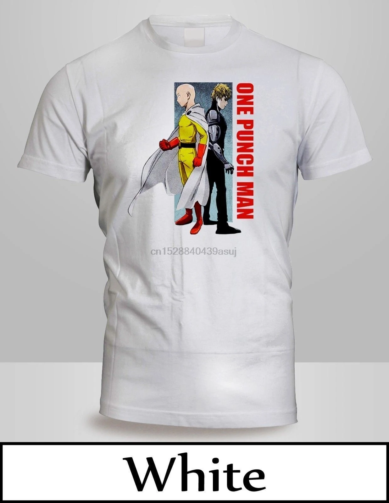 Saitama Ok Camiseta De Hombre Saitama Punch One Anime Manga, Größe2