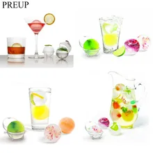 PREUP 4 шт. диаметр 3,5 см для виски, коктейлей ледяные шарики 4 большая Сферическая форма пластиковая круглая формочка для мороженого Большой Круглый кубик льда