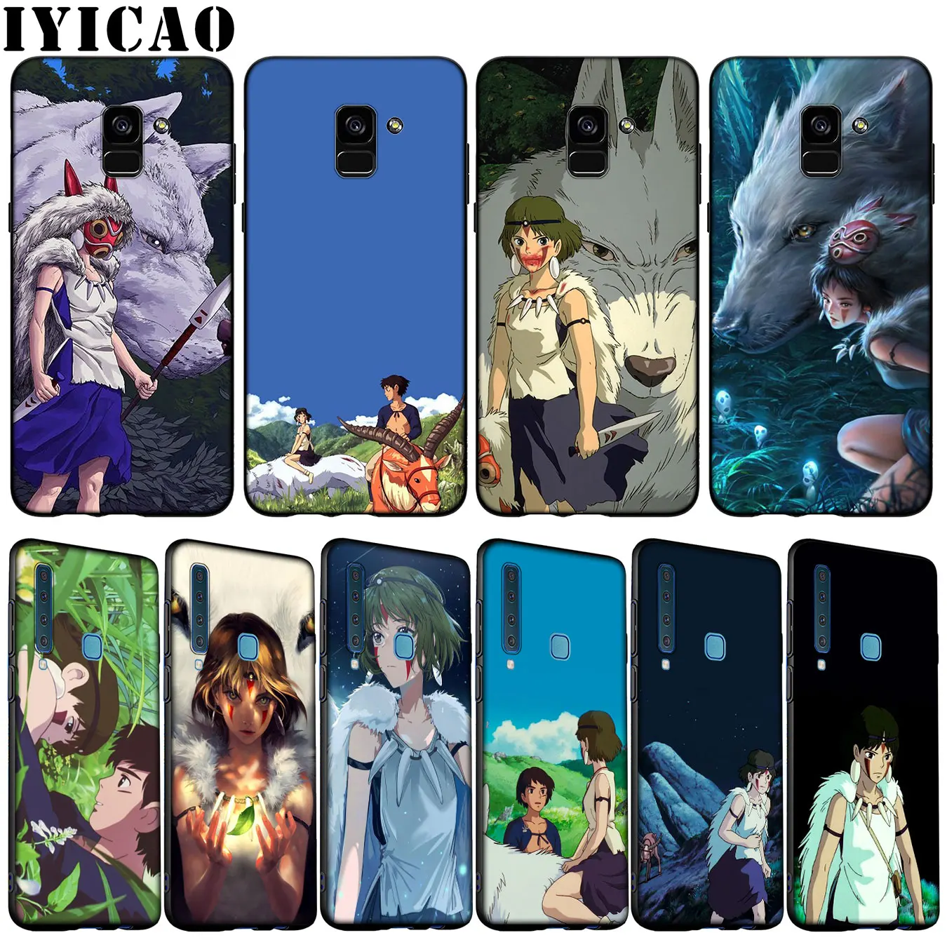 IYICAO Princess Mononoke Soft Phone Case for Samsung Galaxy A51 A71 A81 A91 A41 A21 A11 A01 A2 Core J8 J7 J4 J6 Plus Prime 2018 |