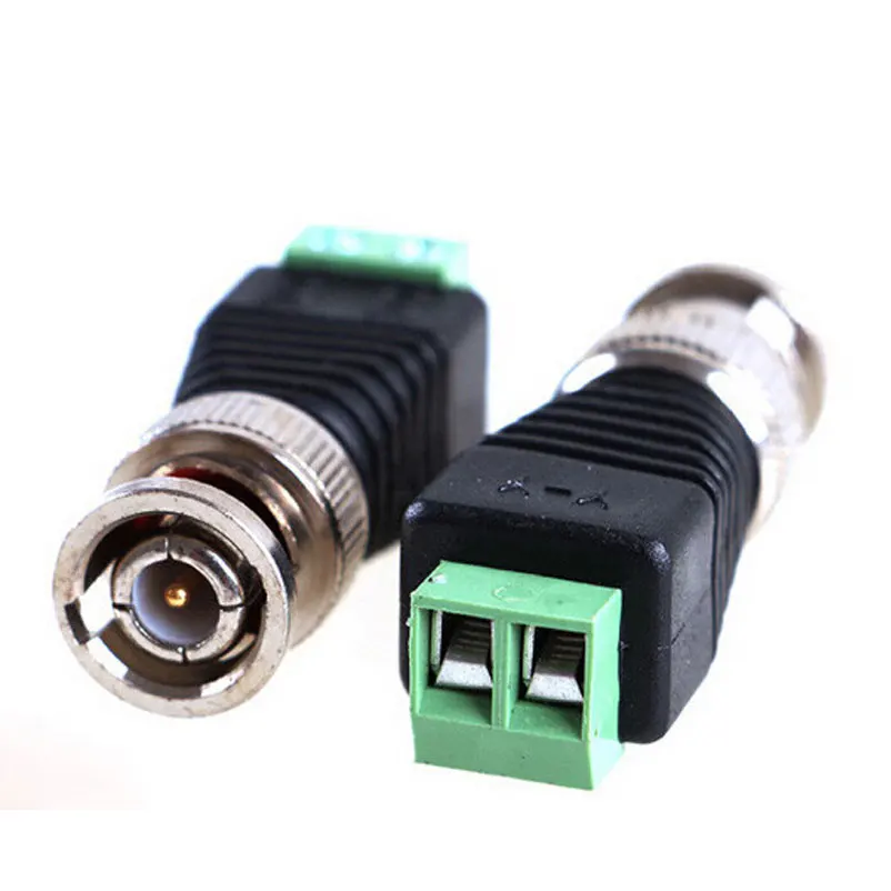 HKIXDISTE 100 шт. Mini Coax CAT5 штекер BNC разъем для камеры CCTV Видео балун адаптер|bnc connector|video