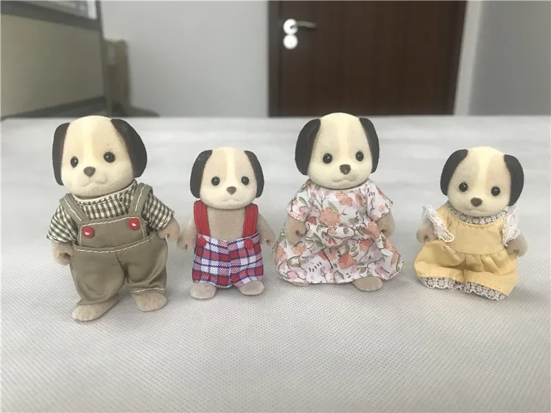 Sylvanian Family 4 шт. собачий Семейный комплект кукольный домик пушистые фигурки
