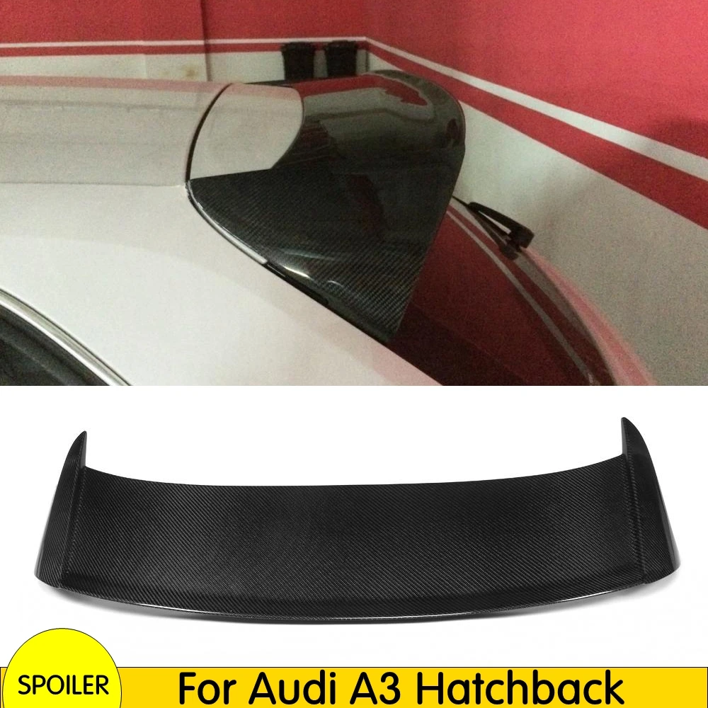 

Carbon fiber Roof wing spoiler For Audi A3 Hatchback 2014 2015 2016 back Roof wing spoiler rear trunk spoiler