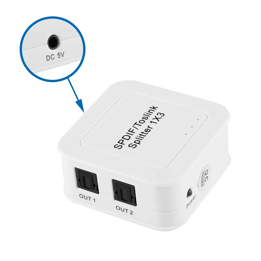 Портативный цифровой оптический разделитель волокон SPDIF TOSLINK 1x3 1 вход 3 выхода