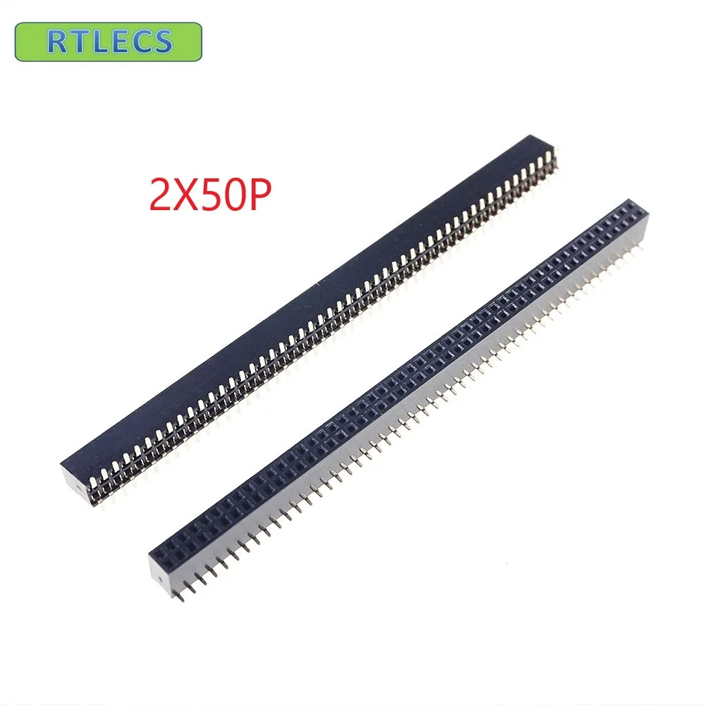 100pcs 2x50 P 100 pin 1.27mm Pitch Pin Header Female dual row SMT straight Surface Mount PCB Rohs Lead free | Обустройство дома