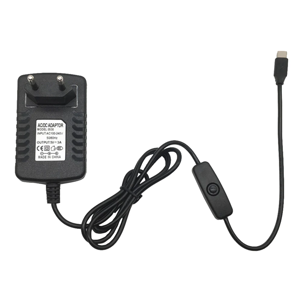 EU 5V3A зарядный usb-кабель type-c зарядное устройство Европа США Великобритания Австралия штекер питания с переключателем домашний многофункциональный адаптер для Raspberry Pi 4 - Цвет: EU