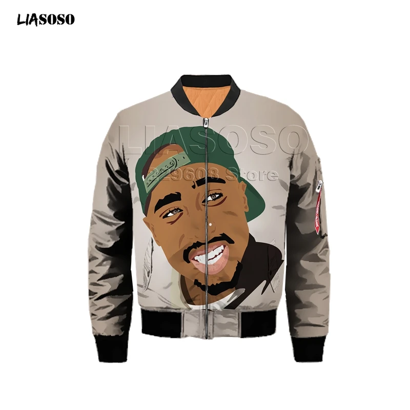 15 Мужская куртка с 3D-принтом раппер, женская модная футболка с рисунком 2pac Tupac/Biggie Smells, Harajuku, футболки, homme, куртка для полета - Цвет: 15
